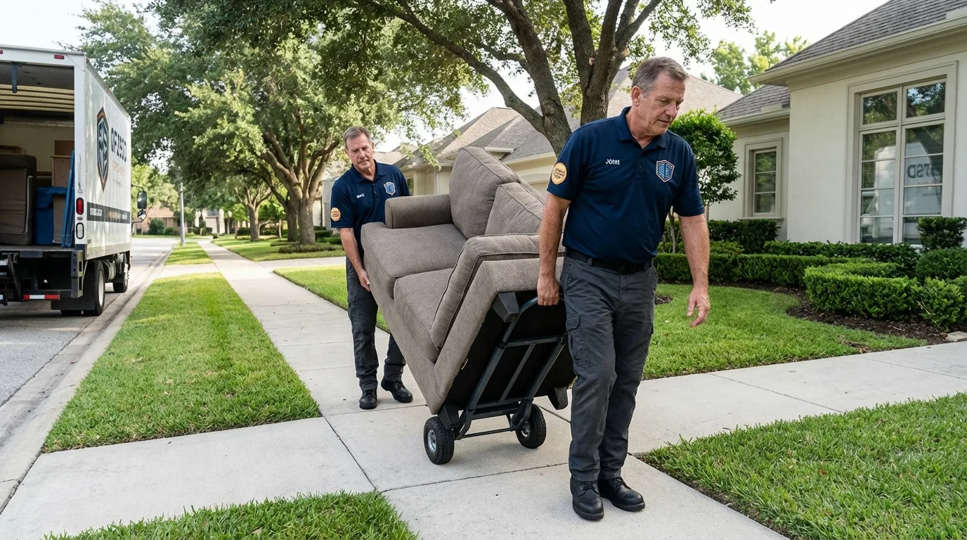 Local residential moving crew loading furniture in Laguna Niguel, CA
